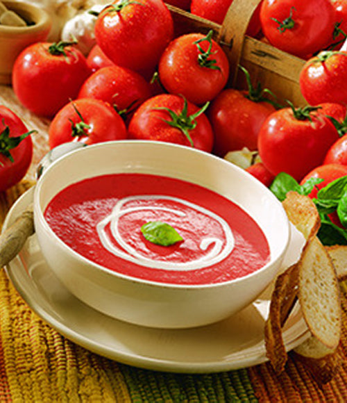 Cream of Tomato Soup with Fresh Basil